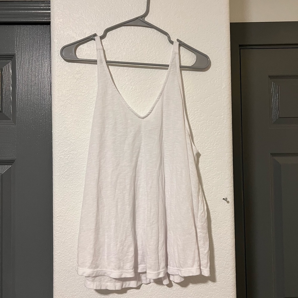 flowy white free people tank
